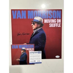 Van Morrison SIGNED Moving On Skiffle Art Card Autographed COA With CD ACOA